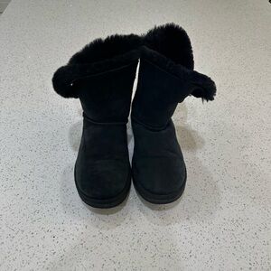 UGG Black Winter Boots with Fur Trim
